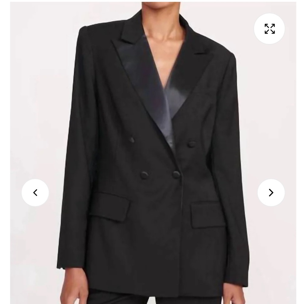 STAUD arch tuxedo blazer in black, medium